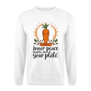 Innere Ruhe beginnt auf dem Teller - Unisex Pullover - Weiß - Vorne