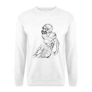 American Football Player Line Art - Unisex Sweatshirt - white - Front