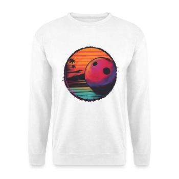 Retrowave Bowling Ball - Unisex Sweatshirt - white - Front
