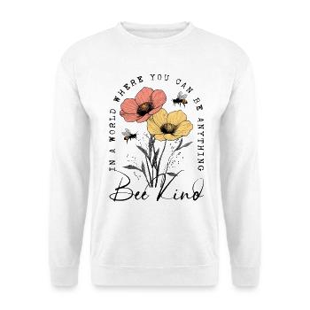 Bee Kind Blumen Bienen Natur Frühling Geschenk - Unisex Pullover - Weiß - Vorne