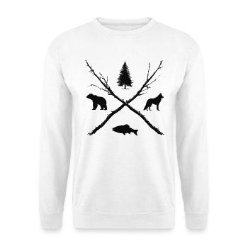 Hiking Outdoor Forest Nature Lover Hunter Gift - Unisex Sweatshirt - white - Front