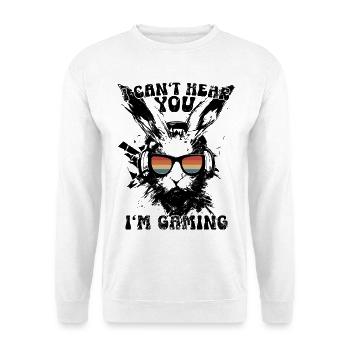 Je ne t’entends pas I’m Gaming Bunny Casque cadeau - Sweat-shirt Unisexe - blanc - Devant