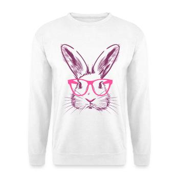 Lapin Bunny Oreilles Lunettes Bunny Bunny Cadeau - Sweat-shirt Unisexe - blanc - Devant