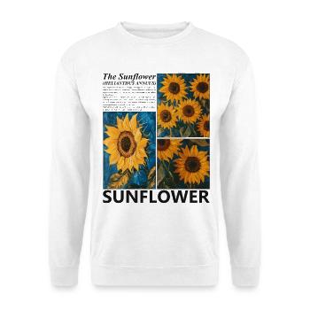 Sonnenblume Sommer Natur Botanik Blüten Geschenk - Unisex Pullover - Weiß - Vorne