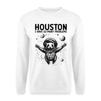 Houston J’ai tellement de problèmes Opossum Astronaute - Sweat-shirt Unisexe - blanc - Devant