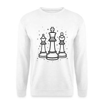 Schachfiguren Zeichnung - Unisex Pullover - Weiß - Vorne