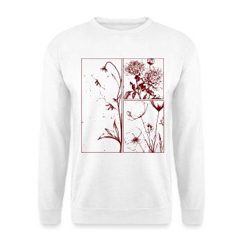 Campanule Chrysanthème Floral Cadeau Botanique - Sweat-shirt Unisexe - blanc - Devant