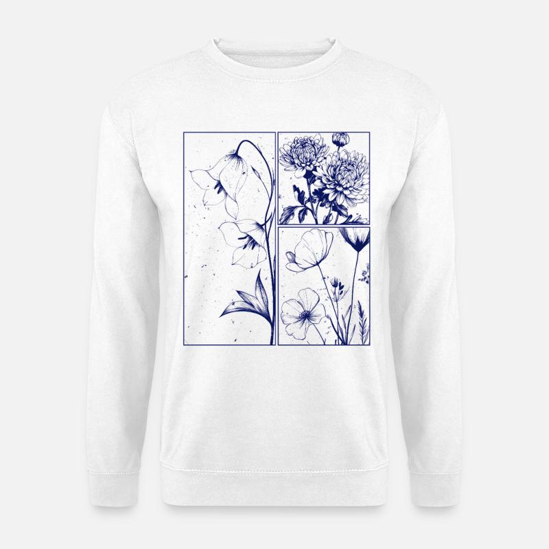 Blumen Chrysantheme Campanula Botanik Geschenk - Unisex Pullover - Weiß