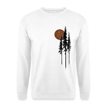 Fir Trees Sun Forest Nature Minimalist Gift - Unisex Sweatshirt - white - Front