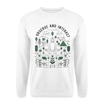 Observer et interagir - Mindful Nature Design - Sweat-shirt Unisexe - blanc - Devant