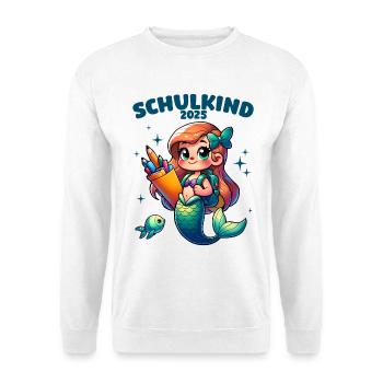 Schulkind 2025 Meerjungfrau Mädchen Einschulung - Unisex Pullover - Weiß - Vorne