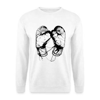 Boxhandschuhe Zeichnung - Unisex Pullover - Weiß - Vorne