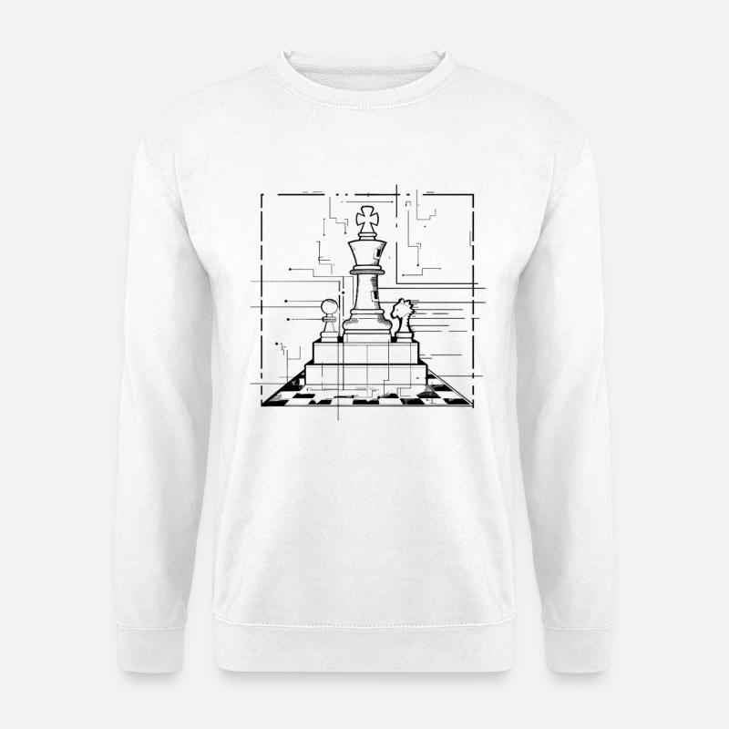 Chess Pieces Graphics - Unisex Sweatshirt - white