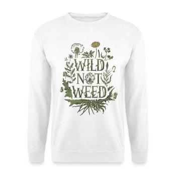 Wild Not Weed - Botanische Naturkunst auf dem Sammeln - Unisex Pullover - Weiß - Vorne