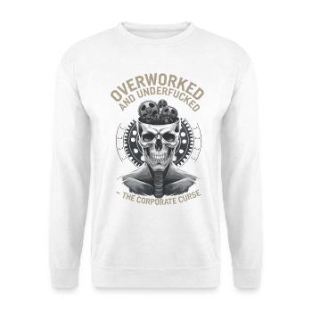 Surmené et sous-évalué - Corporate Skull Design - Sweat-shirt Unisexe - blanc - Devant