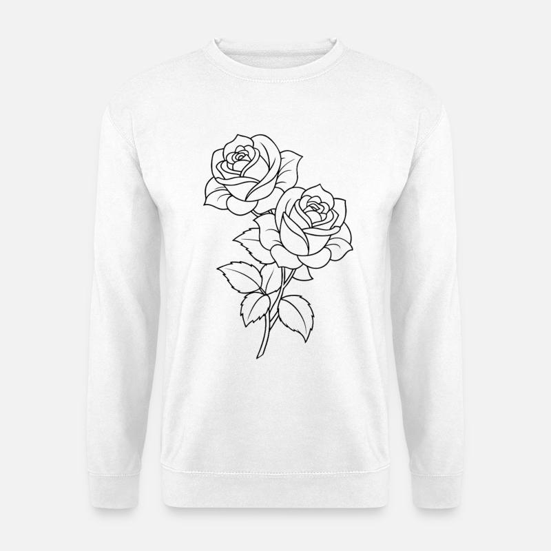 Rosen - Blumen - Blüten - Spruch - Unisex Pullover - Weiß