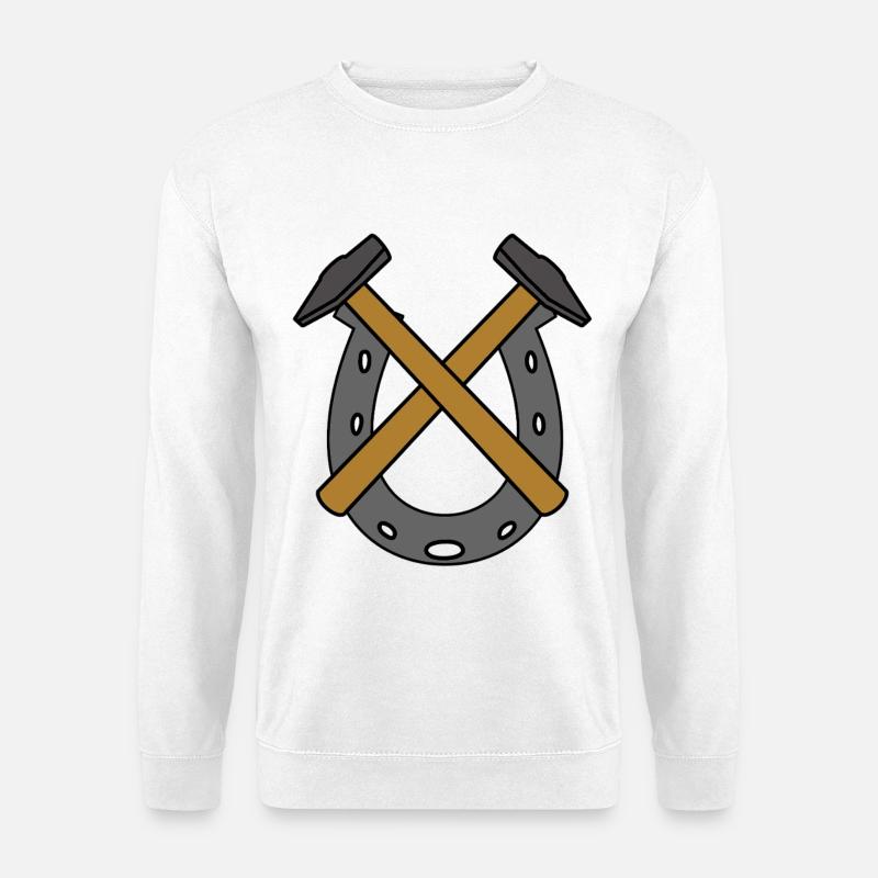 Hufeisen Schmied Pferd - Unisex Pullover - Weiß