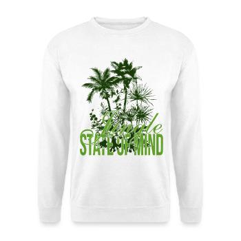 Jungle State of Mind – Palmen Design - Sweat-shirt Unisexe - blanc - Devant