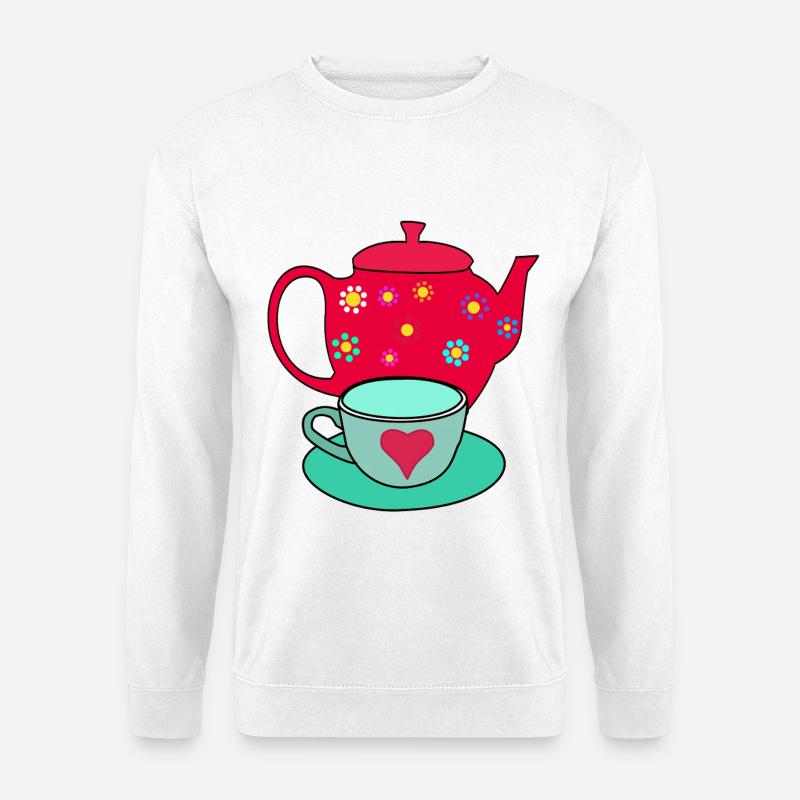 Teapot Tea Teacup Breakfast Drinks - Unisex Sweatshirt - white