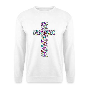 Kreuz Kreuze Jesus Herz Herzen Kruzifix - Unisex Pullover - Weiß - Vorne