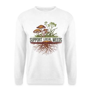 Soutenez les mauvaises herbes locales Champignons sauvages Nature Racines - Sweat-shirt Unisexe - blanc - Devant