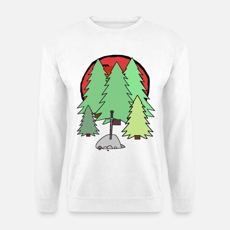 Ritter Helden Mittelalter Schwert Schwerter Fabel - Unisex Pullover - Weiß