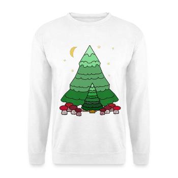 Nuit Forêt étoilée Conifère Sapin - Sweat-shirt Unisexe - blanc - Devant