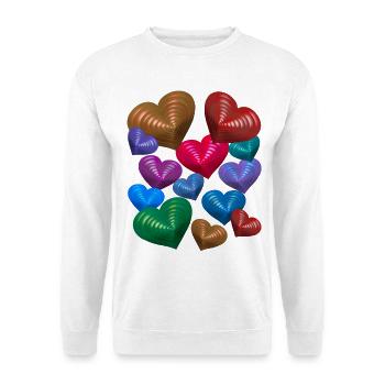 Herz Herzen Geburtstag Valentin Muttertag - Unisex Pullover - Weiß - Vorne