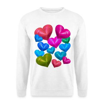 Colorful Hearts Heart Valentine's Day - Unisex Sweatshirt - white - Front