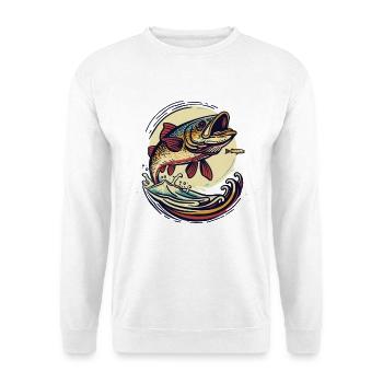 Pêche - Sweat-shirt Unisexe - blanc - Devant