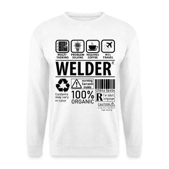 Welder multi tasking problem solving requires - Unisex Pullover - Weiß - Vorne