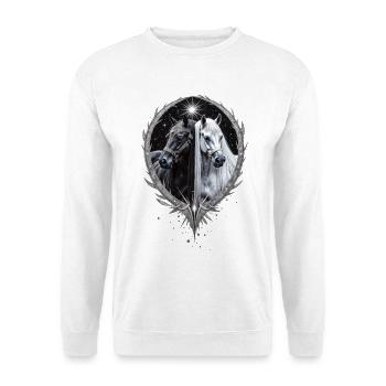 Zwei Pferde, Freunde fürs Leben, Geschenk - Unisex Pullover - Weiß - Vorne