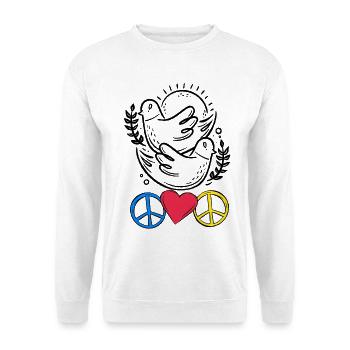 Doves of Peace Peace Heart Peace - Unisex Sweatshirt - white - Front