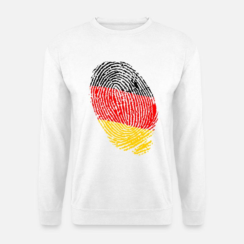 Fingerabdrücke der deutschen Flagge - Unisex Pullover - Weiß