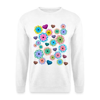 Spring Beginning Spring Flowers Flower Heart Hearts - Unisex Sweatshirt - white - Front