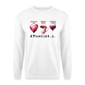 Kaffee Wein Liebe Aquarell Muttertag Geschenk - Unisex Pullover - Weiß - Vorne