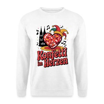 Köln Konfetti Im Herzen Karneval Herz Kölner Köln - Unisex Pullover - Weiß - Vorne