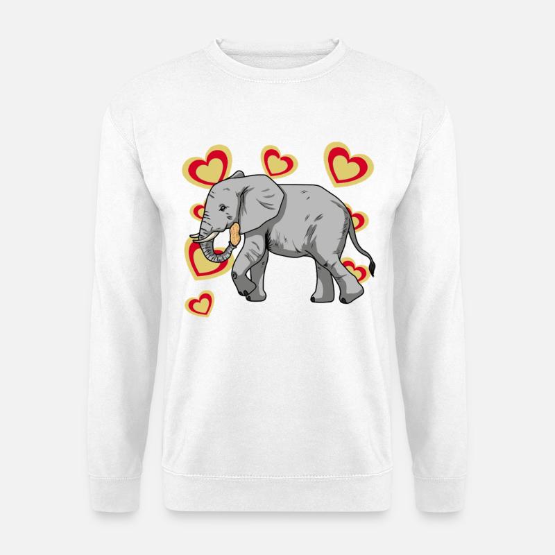 Elefant Elefanten Kinder Erdnuss - Unisex Pullover - Weiß