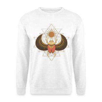 Scarabée sacré avec symbole Sri Yantra - Sweat-shirt Unisexe - blanc - Devant