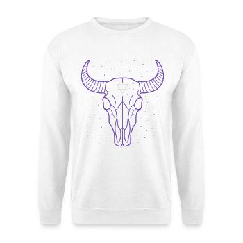 Crâne de taureau symbole de la terre | Art minimal mystique - Sweat-shirt Unisexe - blanc - Devant