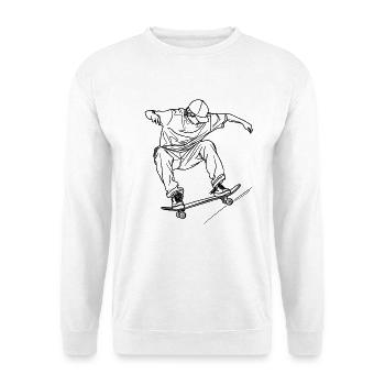 Skateboarding Boy Drawing - Unisex Sweatshirt - white - Front