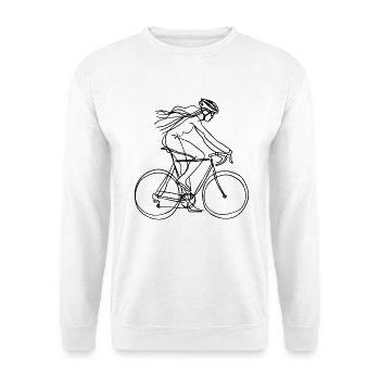 Cycling Girl Line Art - Unisex Sweatshirt - white - Front