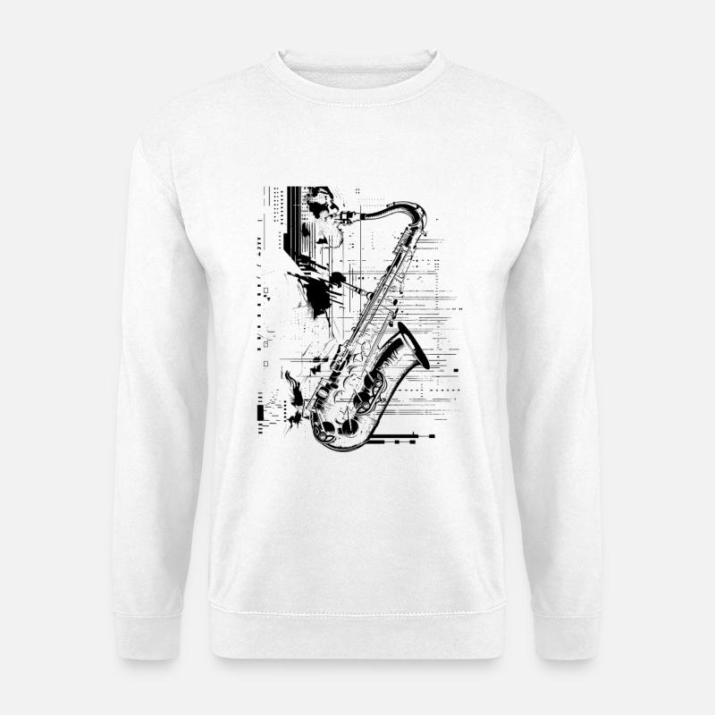 Saxophone Player Graphics - Unisex Sweatshirt - white