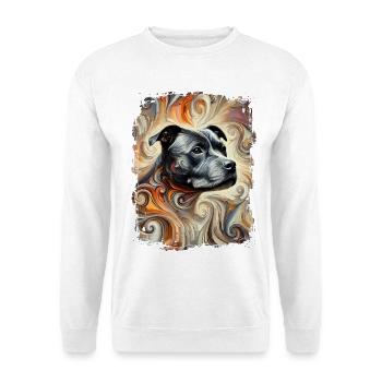 Staffordshire Bull Terrier dans un style artistique - Sweat-shirt Unisexe - blanc - Devant