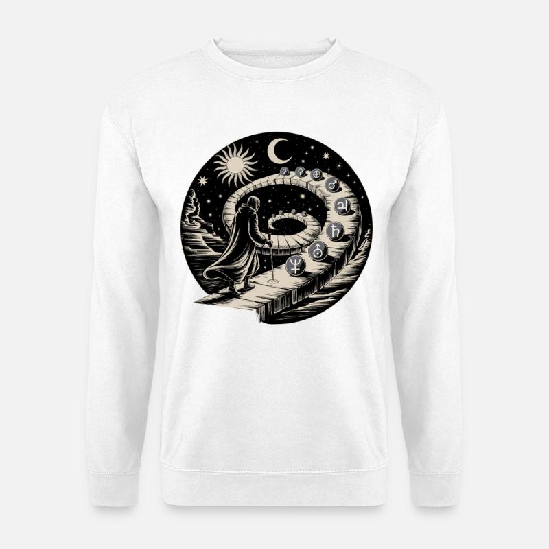Alchemist's Spiral Path Symbolkunst - Unisex Pullover - Weiß