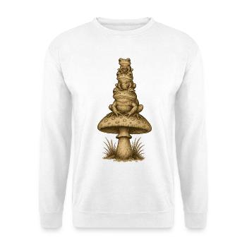 Frog Totem on Mushroom Stack - Unisex Sweatshirt - white - Front