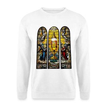 Bier Kirchen Fenster Männertag Himmelfahrt - Unisex Pullover - Weiß - Vorne