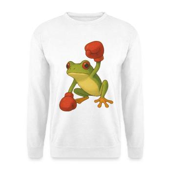 Grenouille avec des gants de boxe - Sweat-shirt Unisexe - blanc - Devant