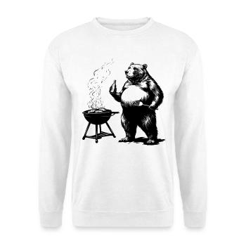 Grill Master Bear Drôle de cadeau pour les papas - Sweat-shirt Unisexe - blanc - Devant