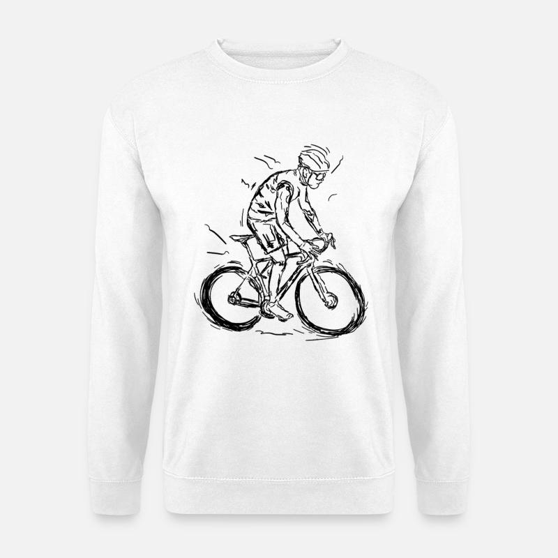 Funny Cyclist Sketch - Unisex Sweatshirt - white